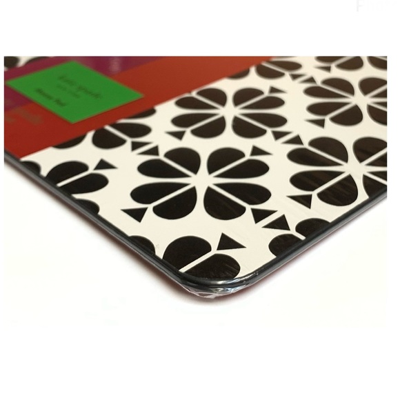 NWT Kate Spade ♠️ BLACK SPADE FLOWER Polyurethane Non-slip Back Mouse Pad - Picture 3 of 6